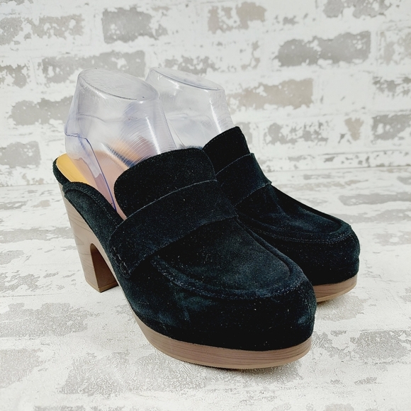 NEW Splendid Vina Black Suede Platform Loafer Clogs W1014 - Picture 4 of 13